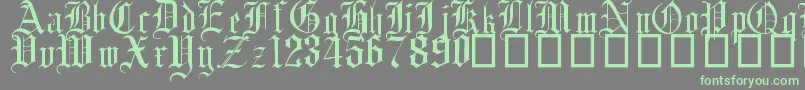 EnglishGothic17thC Font – Green Fonts on Gray Background