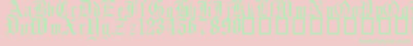 EnglishGothic17thC Font – Green Fonts on Pink Background