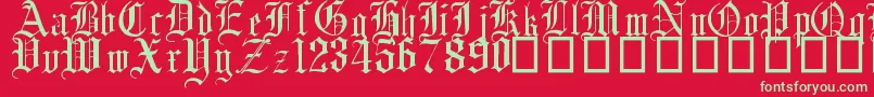 EnglishGothic17thC Font – Green Fonts on Red Background