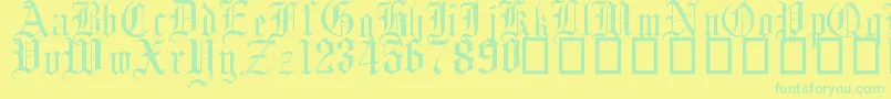 EnglishGothic17thC Font – Green Fonts on Yellow Background