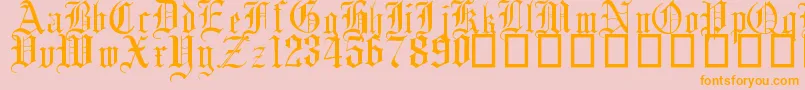 EnglishGothic17thC Font – Orange Fonts on Pink Background