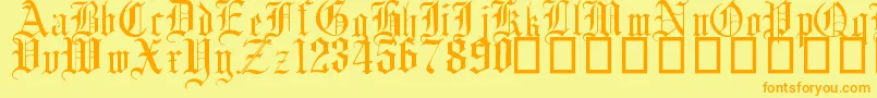 EnglishGothic17thC Font – Orange Fonts on Yellow Background