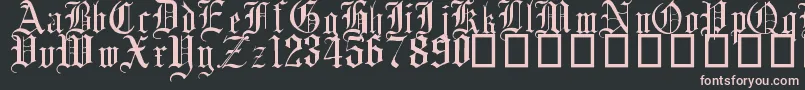 EnglishGothic17thC Font – Pink Fonts on Black Background
