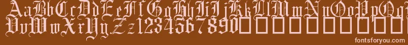 EnglishGothic17thC Font – Pink Fonts on Brown Background