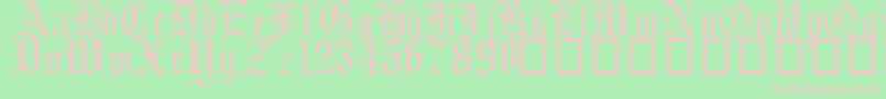 Шрифт EnglishGothic17thC – розовые шрифты на зелёном фоне