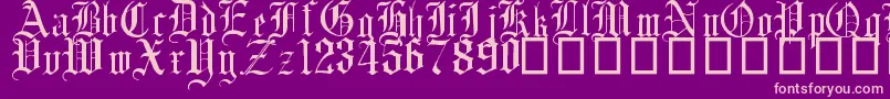 EnglishGothic17thC-Schriftart – Rosa Schriften auf violettem Hintergrund