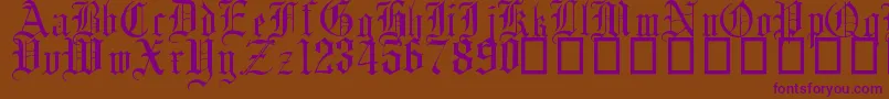 EnglishGothic17thC Font – Purple Fonts on Brown Background