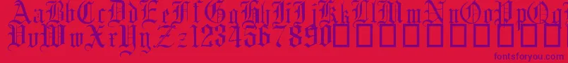 EnglishGothic17thC Font – Purple Fonts on Red Background