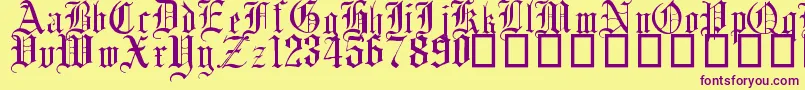 EnglishGothic17thC Font – Purple Fonts on Yellow Background