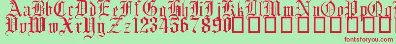 EnglishGothic17thC-Schriftart – Rote Schriften auf grünem Hintergrund