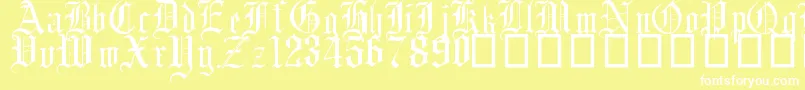 EnglishGothic17thC Font – White Fonts on Yellow Background