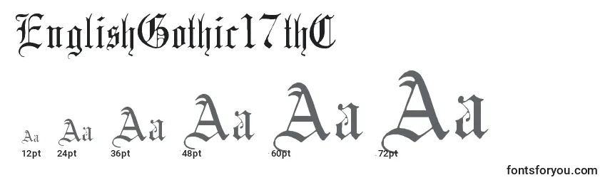 EnglishGothic17thC Font Sizes