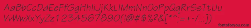 Fonte EskiztwocItalic – fontes pretas em um fundo vermelho