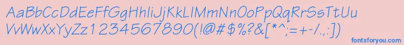 En savoir plus sur la police EskiztwocItalic Police EskiztwocItalic – polices bleues sur fond rose
