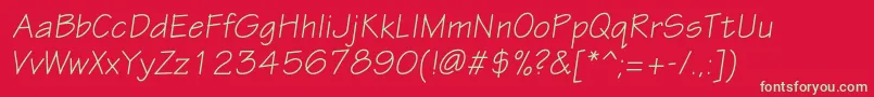 EskiztwocItalic Font – Green Fonts on Red Background