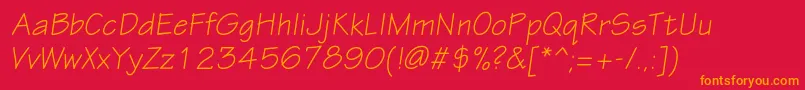 EskiztwocItalic Font – Orange Fonts on Red Background