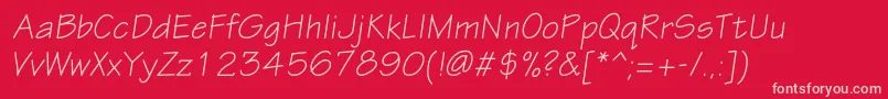 EskiztwocItalic Font – Pink Fonts on Red Background