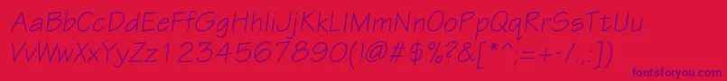 EskiztwocItalic Font – Purple Fonts on Red Background