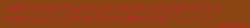 EskiztwocItalic Font – Red Fonts on Brown Background