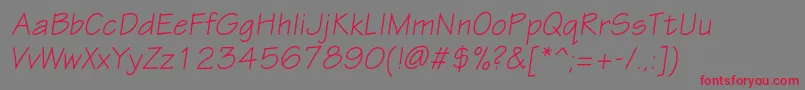 EskiztwocItalic Font – Red Fonts on Gray Background