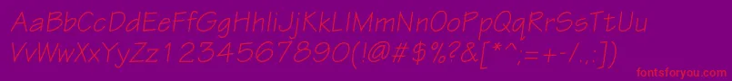 EskiztwocItalic-Schriftart – Rote Schriften auf violettem Hintergrund