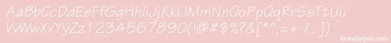 EskiztwocItalic-Schriftart – Weiße Schriften auf rosa Hintergrund