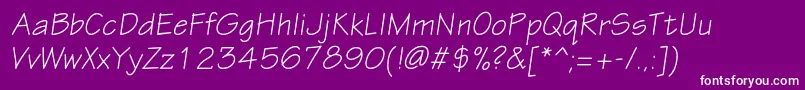 フォントEskiztwocItalic – 紫の背景に白い文字