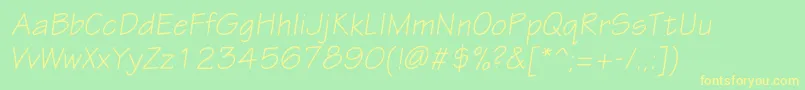 Fonte EskiztwocItalic – fontes amarelas em um fundo verde