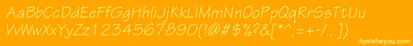 EskiztwocItalic-fontti – keltaiset fontit oranssilla taustalla