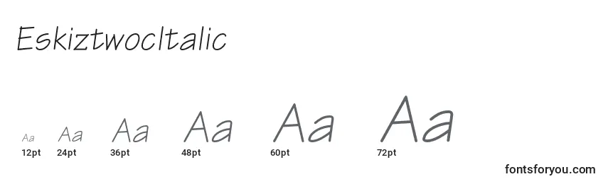 Размеры шрифта EskiztwocItalic