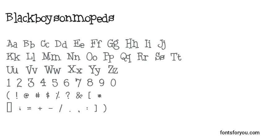 Schriftart Blackboysonmopeds – Alphabet, Zahlen, spezielle Symbole