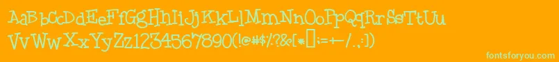Weitere Informationen zur Blackboysonmopeds-Schriftart Blackboysonmopeds-Schriftart – Grüne Schriften auf orangefarbenem Hintergrund