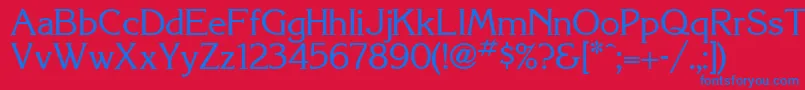 Korinthia Font – Blue Fonts on Red Background