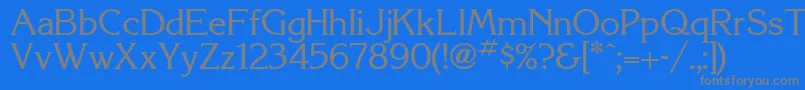 フォントKorinthia – 青い背景に灰色の文字