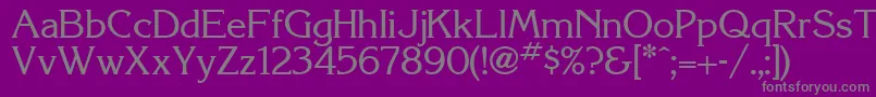 フォントKorinthia – 紫の背景に灰色の文字