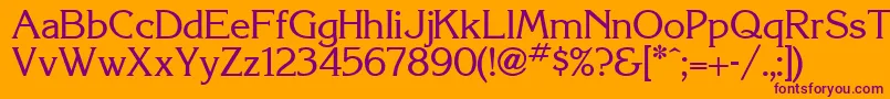 Korinthia Font – Purple Fonts on Orange Background