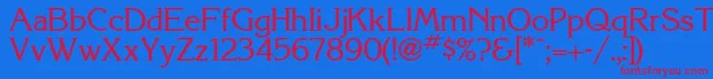 Korinthia Font – Red Fonts on Blue Background