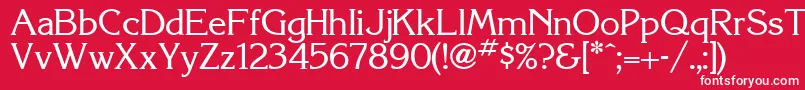 フォントKorinthia – 赤い背景に白い文字