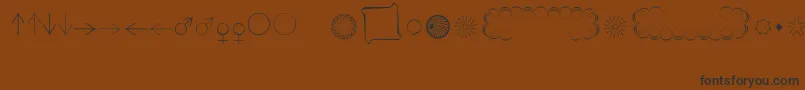 PuritasLtOrnaments Font – Black Fonts on Brown Background