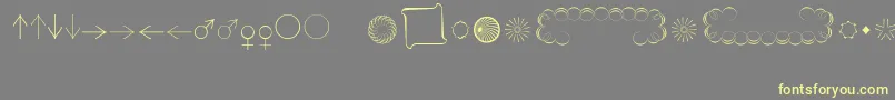 PuritasLtOrnaments Font – Yellow Fonts on Gray Background