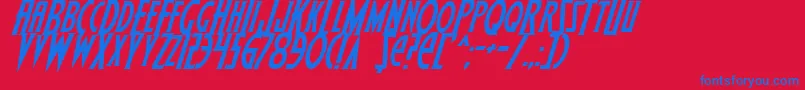 WolfsBaneItalic Font – Blue Fonts on Red Background