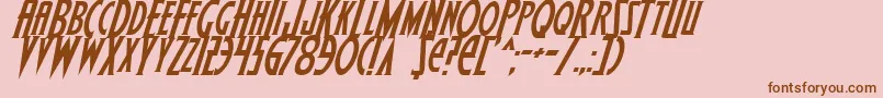 WolfsBaneItalic Font – Brown Fonts on Pink Background