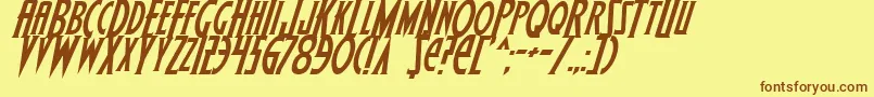 WolfsBaneItalic Font – Brown Fonts on Yellow Background
