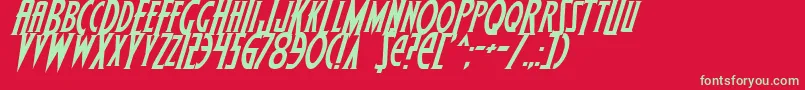 WolfsBaneItalic Font – Green Fonts on Red Background