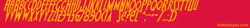 フォントWolfsBaneItalic – 赤い背景にオレンジの文字