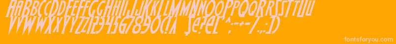 WolfsBaneItalic Font – Pink Fonts on Orange Background