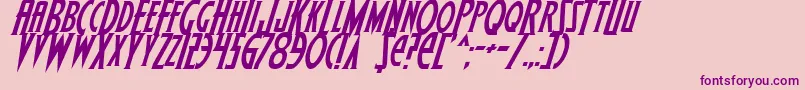 Saiba mais sobre a fonte WolfsBaneItalic Fonte WolfsBaneItalic – fontes roxas em um fundo rosa