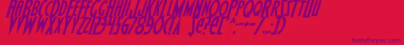 WolfsBaneItalic Font – Purple Fonts on Red Background
