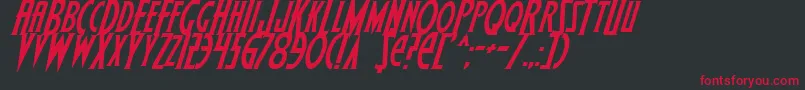 フォントWolfsBaneItalic – 黒い背景に赤い文字