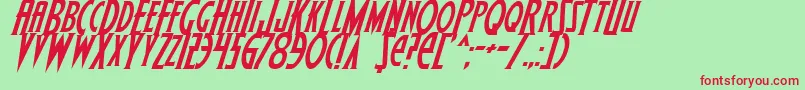 WolfsBaneItalic Font – Red Fonts on Green Background